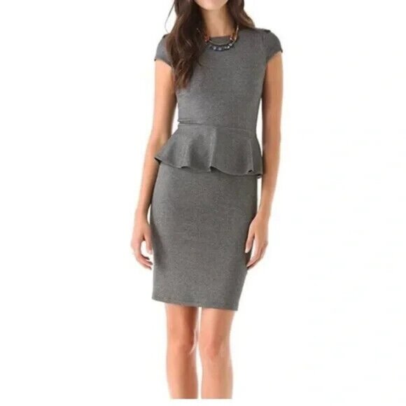 Alice + Olivia Dresses & Skirts - Alice + Olivia Employed Victoria Peplum Skirt Dress in Grey Size 8